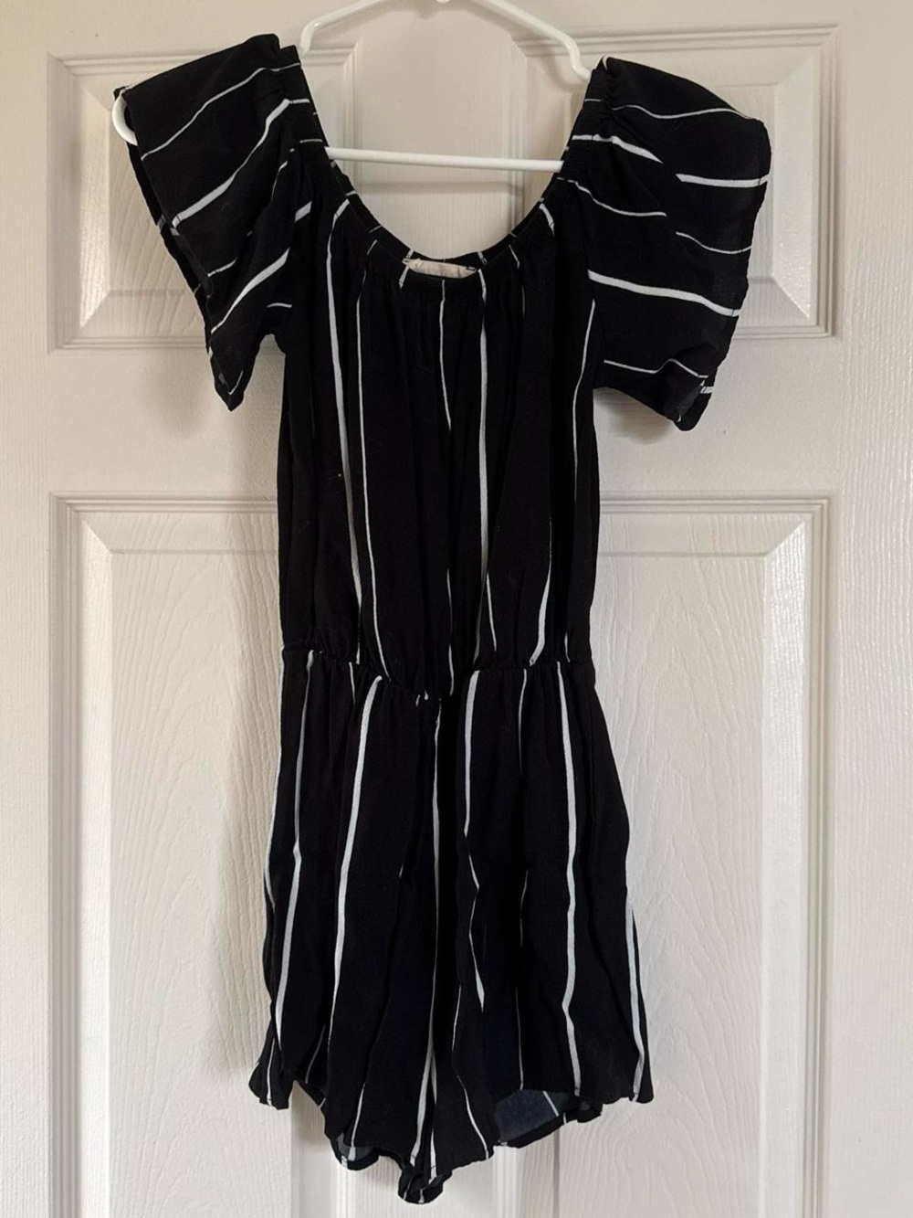 Millibon Black and White Striped Summer Romper